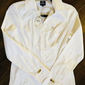Express NWT white blouse w/ golden buttons
